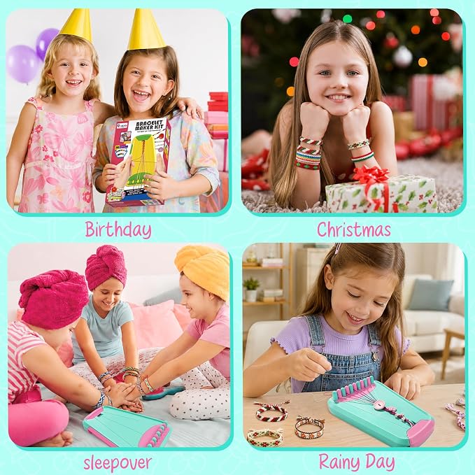CEUCAL Bracelet Making Kit for Girls - Friendship Bracelet Kit - Birthday Gifts for Ages 6 7 8 9 10 11 12 Year Old, Arts and Crafts for Kids Ages 8-12 Teen Bracelets DIY Maker Light Blue