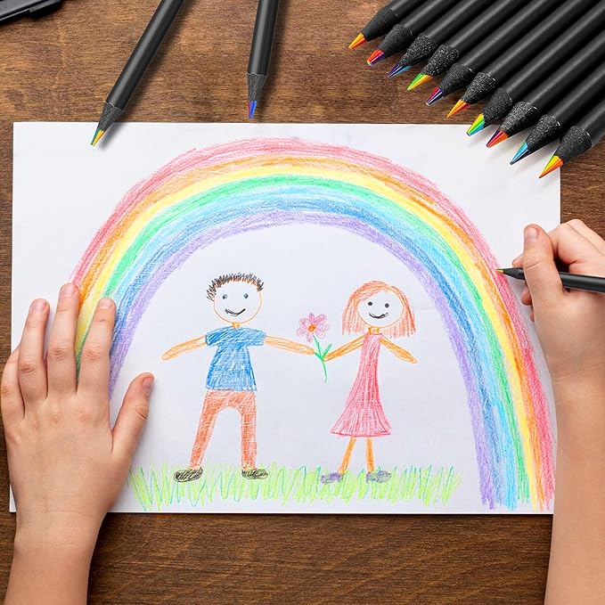 OHOME Back to School Supplies - 12 Rainbow Colored Pencils - Easter Games Crafts for kids,Art Supplies Drawing Kit for Teen Girl Gift Trendy Stuff | Stocking Stuffers