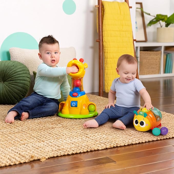 Bright Starts Spin ’n’ Chase Bug Ball Popper Toy with Lights & Music, Crawling Baby Toy Encourages Movement & Motor Skills, Unisex, 6 Months+