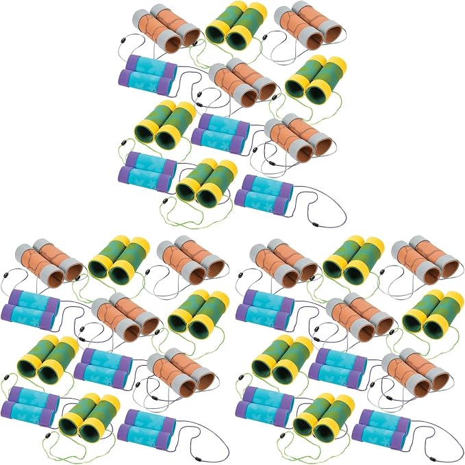 Fun Express Craft Tube Binoculars - Crafts for Kids and Fun Home Activities - VBS Vacation Bible School Supplies/Decor - Craft Kit -12 (Pack of 3)