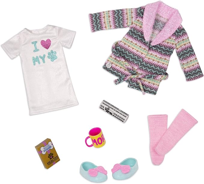 Glitter Girls – 14-Inch Doll Outfit Bundle – 3 Fashion Outfits – Rainbow Jacket, Cat – Ears, Sweater Dress – Clothes & Accessories – Fashion Pack – 3+ Years
