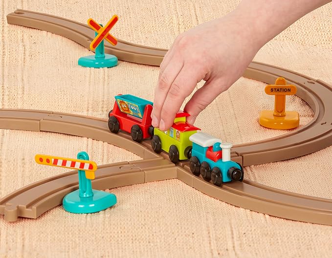 Battat – Train Set for Kids, Toddlers – 29 Pieces Track Set with Accessories – Developmental Toy – 2+ Years