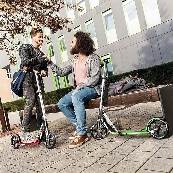 Adult Scooter with Big Wheels | Adjustable Height, Foldable Aluminum Frame | Smooth Ride for Urban Commuting and Outdoor Fun | Suitable for Teens 8-12 | 220 lbs Weight Limit
