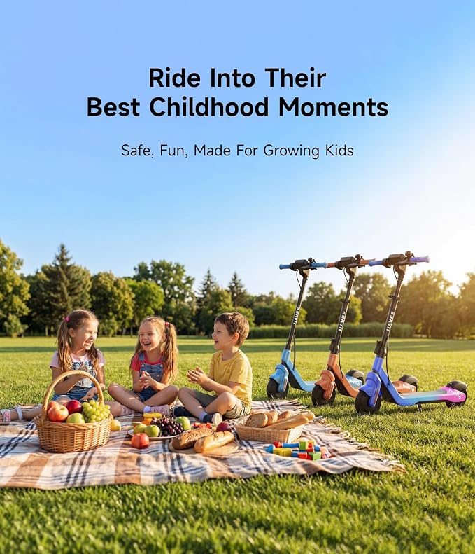 NAVEE K100 Series Electric Scooter for Kids 5-11, Adjustable Handlebar/Speed, Digital Pet, 12.4/9.9/7.5 mph, Safe Brake, Foldable, RGB Lights, Smart APP, Growing Adventurer Gift for Boys Girls, UL2272