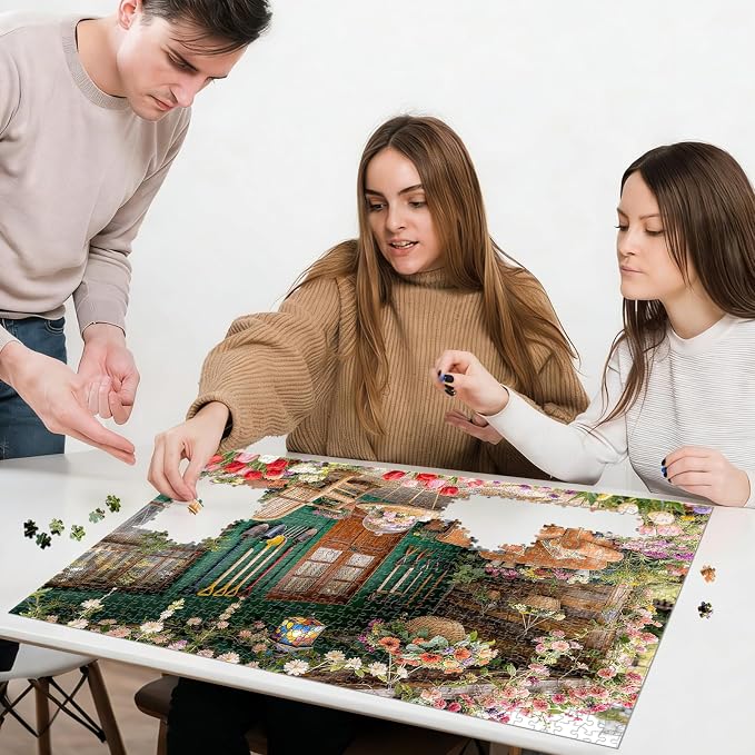 Garden Retreat Puzzles for Adults 1000 Pieces,Challenging Jigsaw Puzzles for Adults,Difficult Impossible Puzzle for Family Game Night,Recycled Paper Jigsaw Puzzle,Gifts for Boys Girls