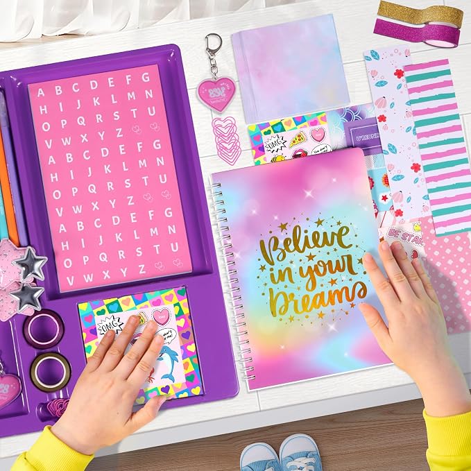 Nsrzua DIY Journal Kit for Girls,Toys for Ages 8-14 and Birthday Gifts for Girls.