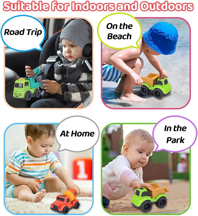 Toddler Cars Toys for 2 3 Year Old Boy, 3 in 1 Dump Truck Mixer Cement and Crane Toys for Baby Boy Girls, BPA Free, Phthalates Free, PVC, Outdoor Toy for Toddlers 2-4, Easter Birthday Gifts for Kids