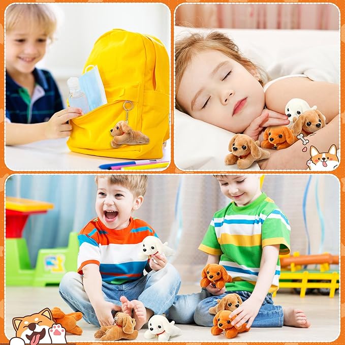 Sosation 20 Pcs Mini Stuffed Animal Dog Bulk Adopt a Puppy Favors Soft Puppy Gift Party for Kids Vet Tech Birthday Party Charity Donation Classroom Goodie Stuffer (Simple Style,Delicate Color)