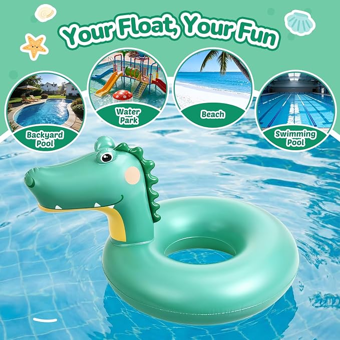 Moko Inflatable Swimming Rings, Pool Floats Swim Tubes Rings Round Shape Cute Cartoon Design Beach Water Lounge Inflatable Raft Party Supplies for Kids