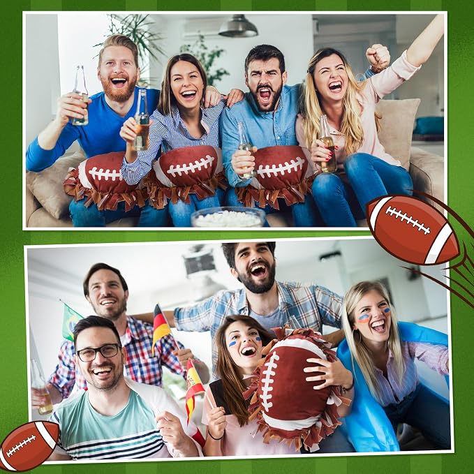 Weysat 8 Sets Football Tied Pillow Craft Kit DIY Football Shaped Pillow Craft Adults Gifts with PP Cotton for Sports Theme Party Room Decor VBS Favors Giveaways