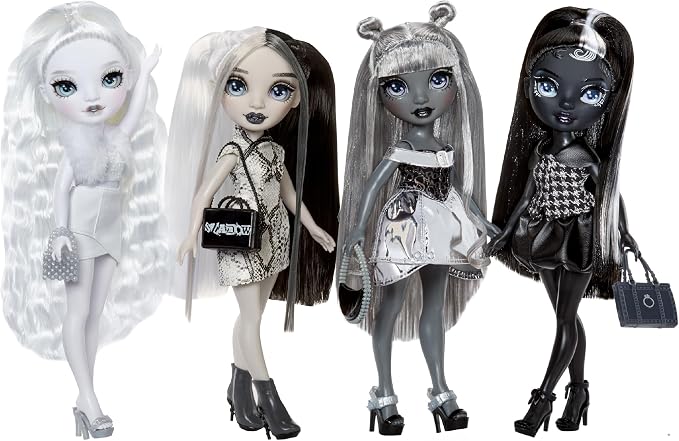 Rainbow High Shadow High Shanelle Onyx- Grayscale 11” Fashion Doll. Black hair. Black Outfit. Stylish Handbag, Great Gift for Kids 4-10 years Old