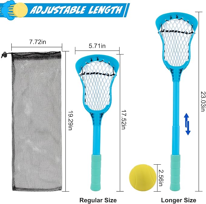 Foayex Adjustable Kids Lacrosse Stick, Outside Toys for Pool Beach Yard, Toddler Mini Water Lacrosse Set with Ball, Lacrosse Gifts for 3 4 5 6 7 8 Year Old Boys Girls, Outdoor Games for Kids Ages 4-8