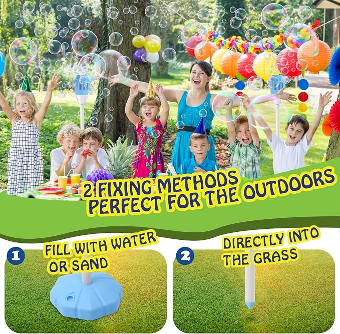Bubble Stand Machine, Outdoor Tall Bubble Maker,47 Inches | Stand Up Automatic, For Kids, Outdoor Tall Bubble Maker, With Lights, Rechargeable