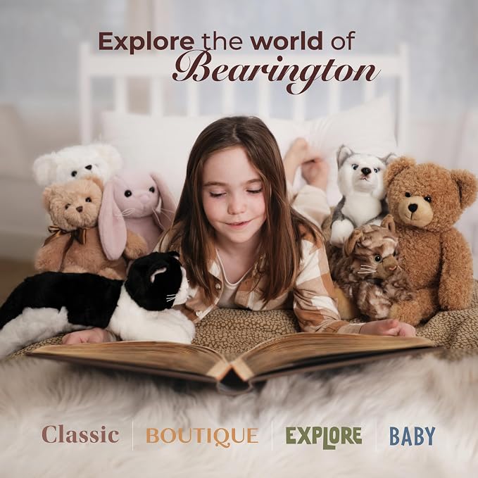 Bearington Swings Monkey Stuffed Animal - 15" Stuffed Monkey Toys - Soft Washable Plush Monkeys with Lifelike Features for Babies, Toddlers, and Animal Lovers - Adorable Gift for Kids