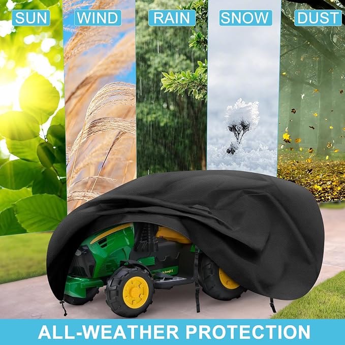 Kids Ride On Toy Tractor Cover, 70" L x 28" W x 26" H Outdoor Waterproof Cover for Kids Electric Tractor with Trailer, Universal and All Weather Protection