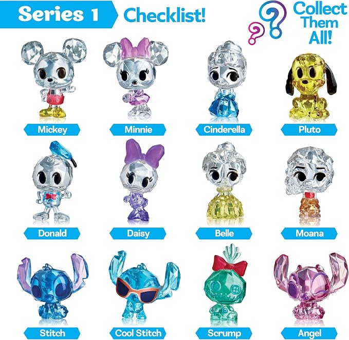 Cra-Z-Art Disney Crystal Surprise Series 1, Mini Collectible Crystal Figures with Activity Compound, Collectible Blind Bag Inspired Figures, Kids Toys for Ages 3 and Up