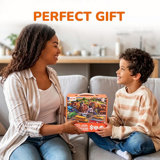 BenBen Floor Puzzles for Kids Ages 4–6, 48 Piece 2 x 3 Feet Transportation Jigsaw Puzzle, Large Vehicle-Themed Floor Puzzle with Big Pieces, Educational Toy Gift for Boys & Girls