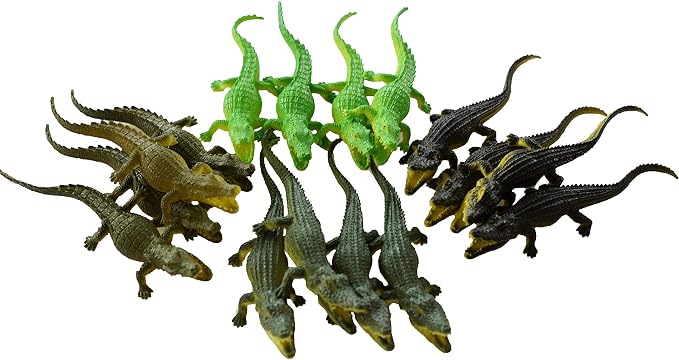 Crocodile Toys, 16 Pack 6 Inch Alligator Action Figures, Party Favors
