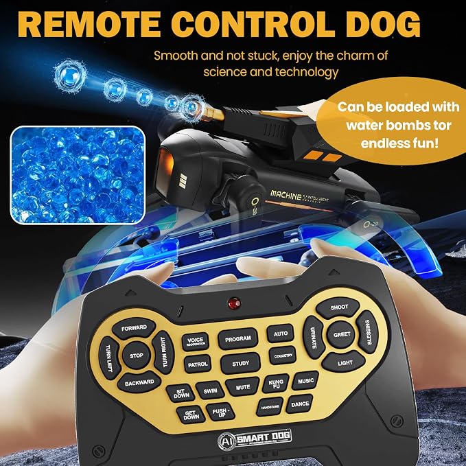 cxjoigxi Smart Robot Dog Toy, Interactive STEM Robotic Pet with Blaster, Voice & Remote Control, App Programming, 30+ Actions, Bionic Walking, RC Dog Birthday Gifts for Kids Boys Girls Age 6+