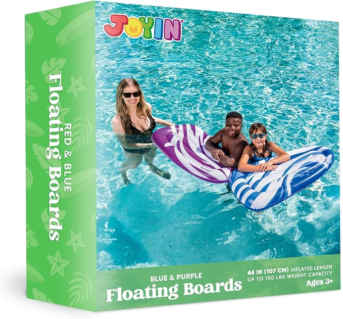 JOYIN 2 Pack Inflatable Body Boards for Water Slides, Swimming Pool Floating Learn to Swim, Summer Water Fun Toy for Kids
