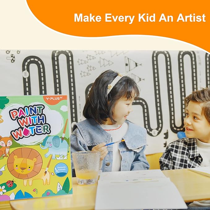 YPLUS Paint with Water Books for Toddlers, Art Craft Toys Watercolor Painting Paper, Gift for Kids Ages 1-3, 2-4, 4-6, Drawing with Brush - Farm