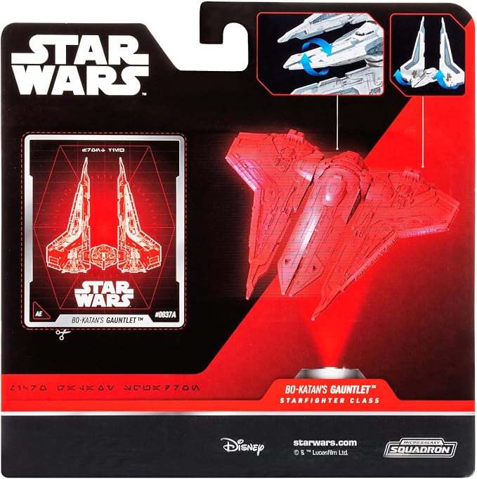 Star Wars Micro Galaxy Squadron Bo-Katan’s Gauntlet Fighter (Armada Edition) - 5-inch Vehicle with Rotating Wings and 1-Inch Micro Figure Accessory