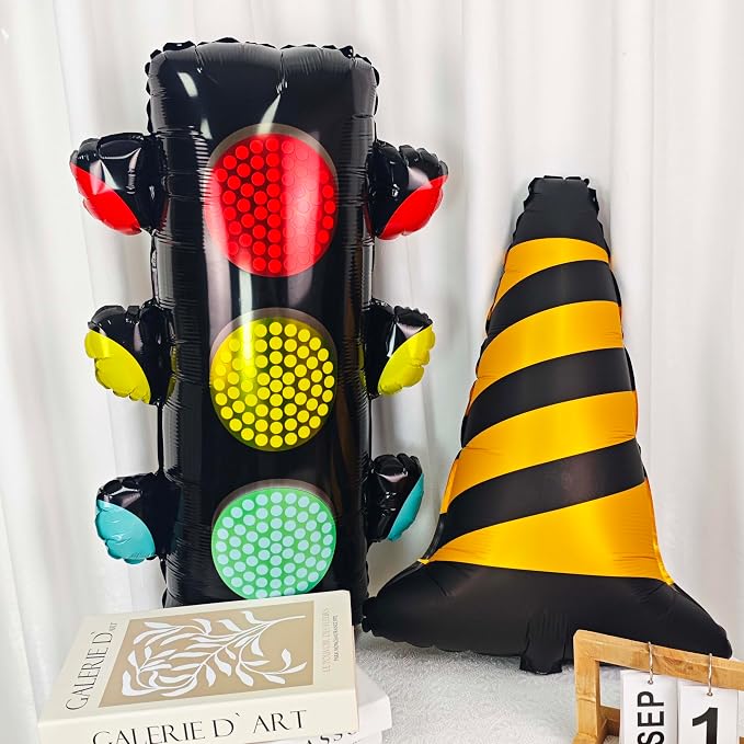 2PCS Traffic Light Balloon Red Green Lights Foil Balloon | For Race Car Theme Birthday Transportation Theme Birthday Baby Shower Party Decorations Supplies