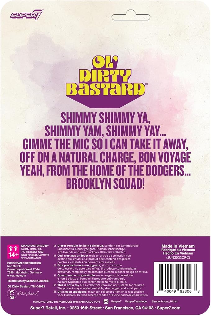 Super7 ODB Shimmy Shimmy Ya - 3.75" ODB Action Figure with Accessory Hip Hop Collectibles and Retro Toys