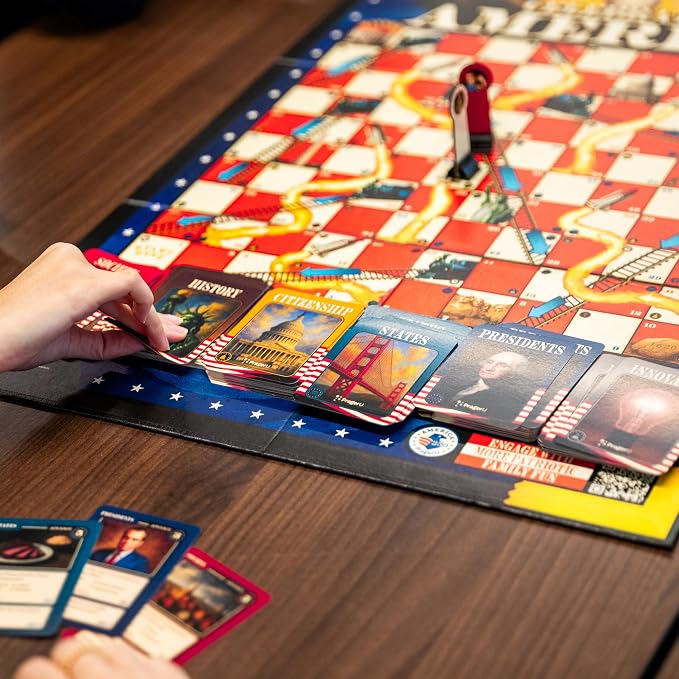 PragerU: Celebrate America - Race to The White House Board Game, USA Trivia Game, America’s 250th Anniversary Edition, Families & Kids 8+, 2+ Players, Made in America