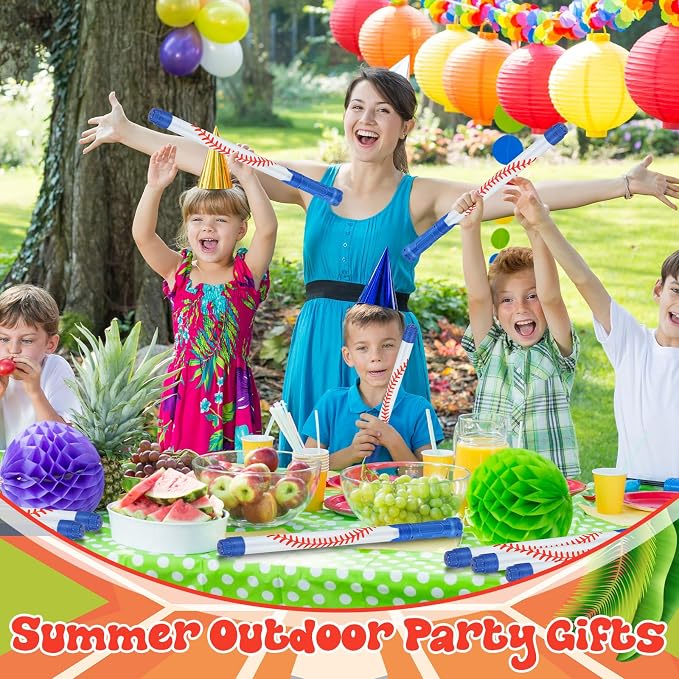 Halloscume 12 Pack Baseball Sport Water Gun Party Favors 15.75 in Summer Water Shooter Blasters Gun Toys for Kids Summer Outdoor Swimming Pool Backyard Beach Games