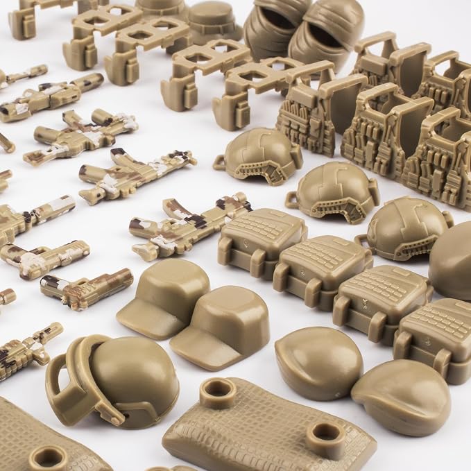 63 Pcs Military Weapons Set Accessories U.K Special Forces Weapons Toys Military Equipment Battle Blocks Bricks Compatible with Major Brand, 3 Years Old and up