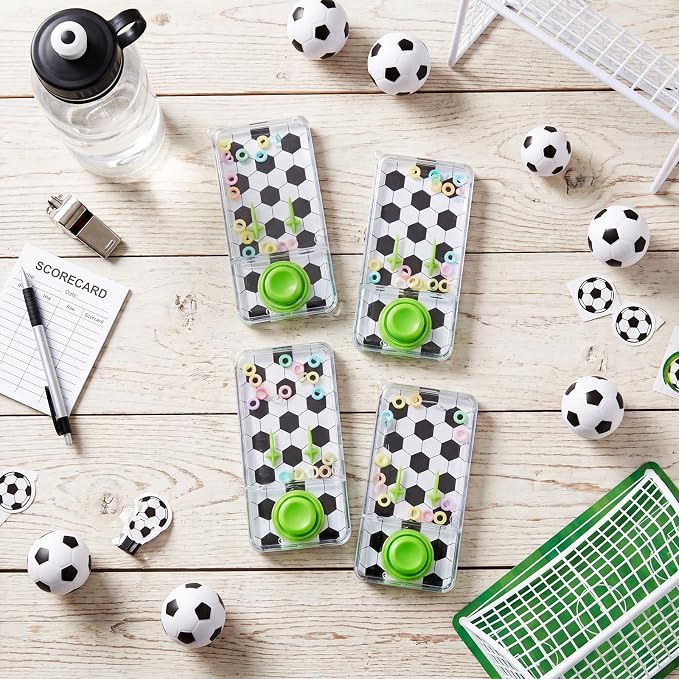 12 Pack Soccer Party Favors Handheld Water Ring Game for Kids, Water Ring Toss, Birthday Goodie Bag Stuffers, School Classroom Rewards for Students