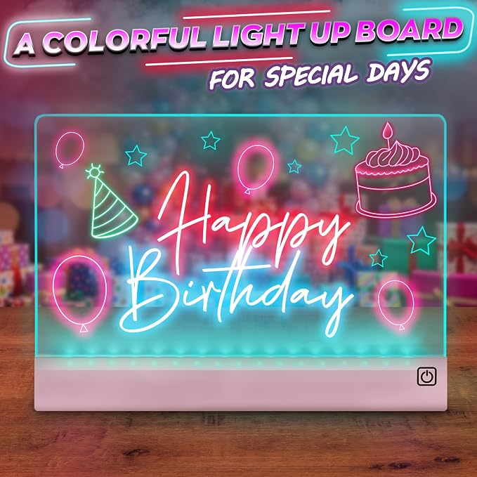 Upgraded 16 Inches LED Drawing Board – Rechargeable, 8 Colors, 11 Light Modes, Adjustable Brightness – Acrylic Light Board for Tracing with Stand, Markers and Full Kit – Birthday Gift Set (Pink)