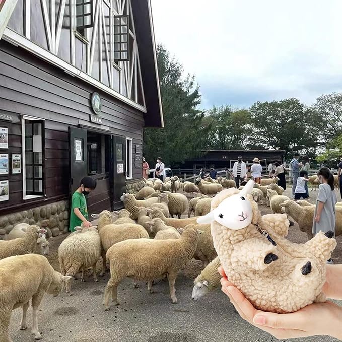 Furvana Shaved Sheep Stuffed Animal, Sheep Plush Toy, Cute Plushie for Girls, Sleeping Pet Buddy, Lamb Stuffed Animal Best Birthday Gifts for Women Boys Teens, Small Plush Toy