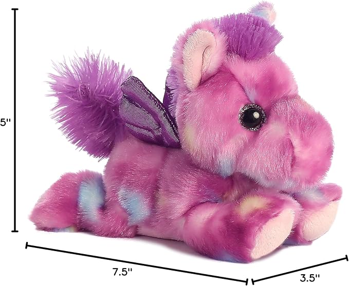 Aurora® Vibrant Bright Fancies™ Tutti Frutti Pegasus™ Stuffed Animal - Eye-Catching Fun - Delightful Cuddles - Purple 7.5 Inches