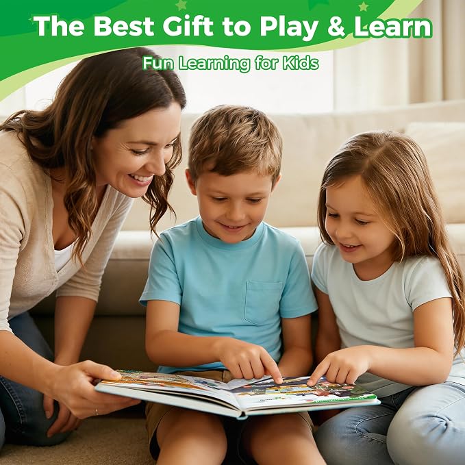 Interactive Learning Sound Book for Kids Ages 3-8 - 500 Core English Vocabulary Words, Early Educational Talking Book with Touch & Sound for Preschool, Kindergarten & Homeschooling