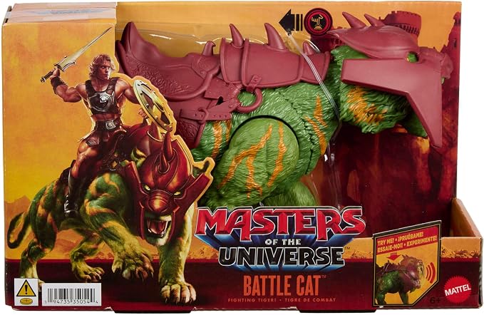 Masters of the Universe 2026 Movie Battle Cat Figure with Chomp & 5 Different Roars, 5.5 Inch Scale Tiger Creature with Armor