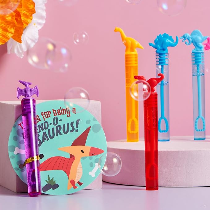 JOYIN 32 Packs Valentine's Day Gift Cards with Mini Bubble Wands for Kids, Valentine's Party Favor, Classroom Exchange Gift for Kids, Holiday Reward Prizes