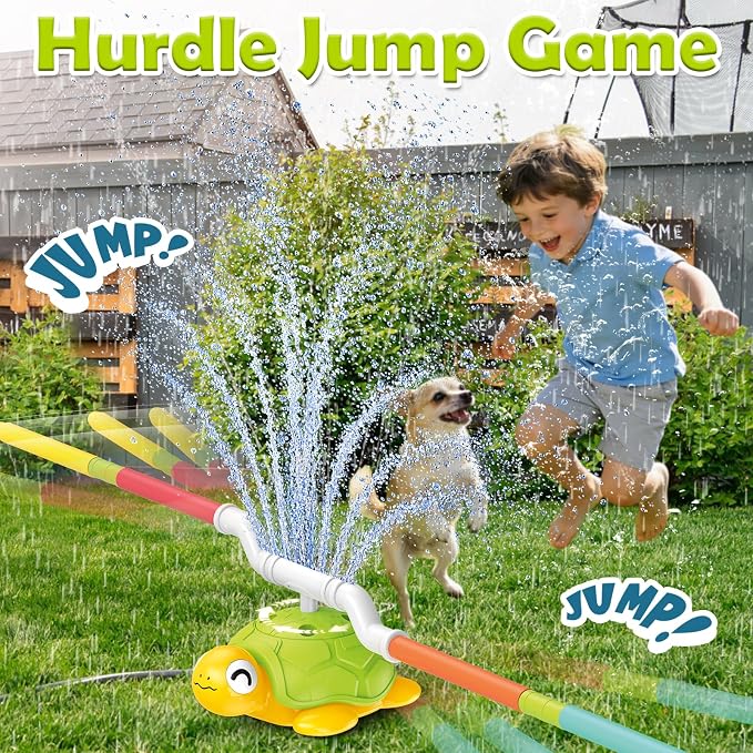 Sprinkler for Kids Water Toys: Airyard 3-in-1 Turtle Sprinkler Toys 360° Rotating Spray with Snail Plash Ring Toss Game for Backyard Outdoor Summer Toys Water Game Toys for Boys Girls Kids Ages 3-8
