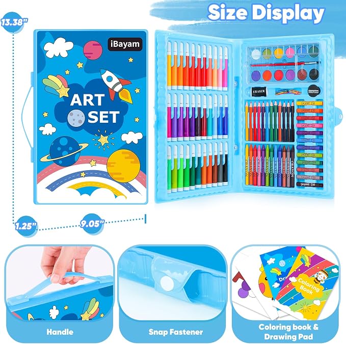 iBayam Coloring Set for Adult, Cute Preppy Stuff, 149-Pack Sketching Drawing Supplies Kits Painting Kits Art Set, Drawing Pad, Coloring Book, Crayons, Pastels, Pencils, Pens