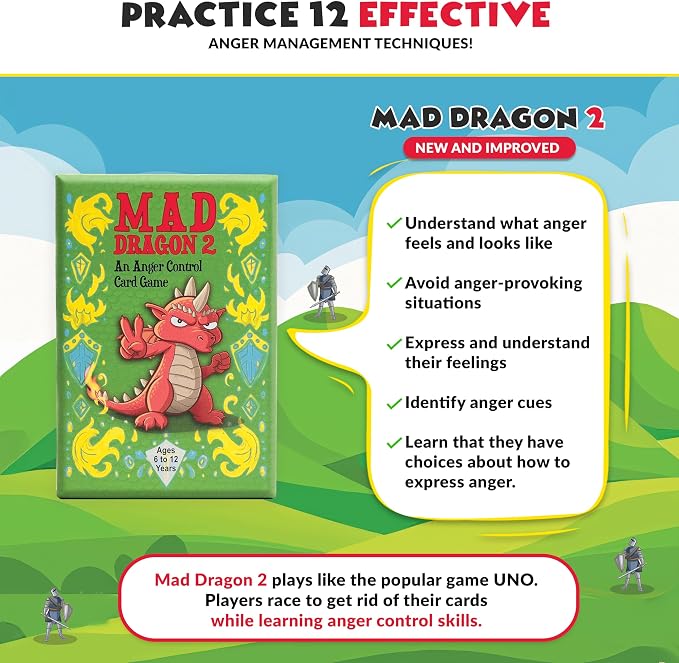Mad Dragon 2: an Anger Control Card Game for Kids | A Fun, Therapist-Friendly Social Emotional Learning Activity that Teaches Emotional Regulation Through Play