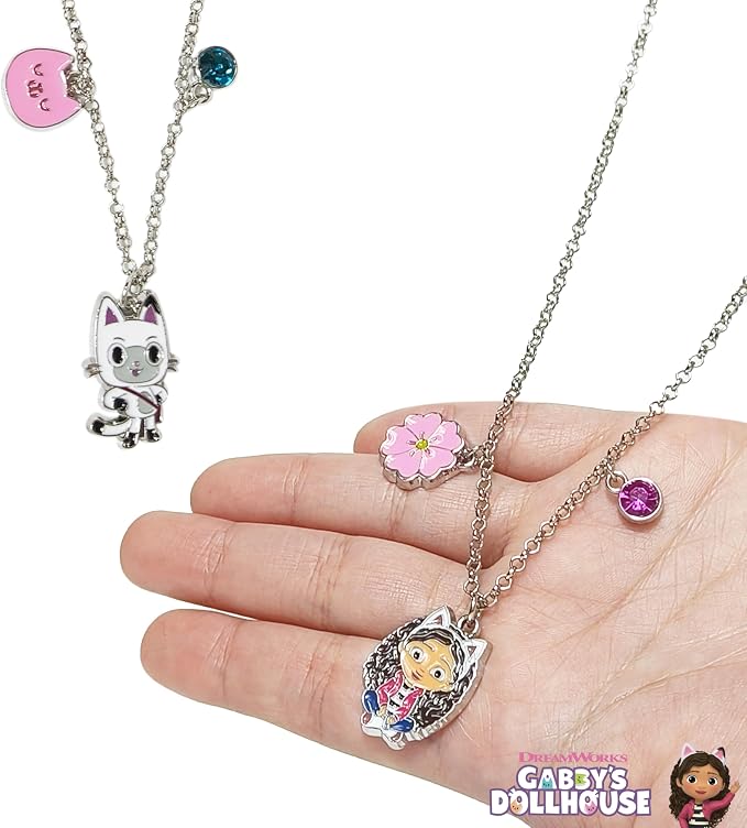 LUV HER Gabby's Dollhouse BFF Necklace Set, Gabby and Pandy Paws Girls Friendship Gift for Ages 3+