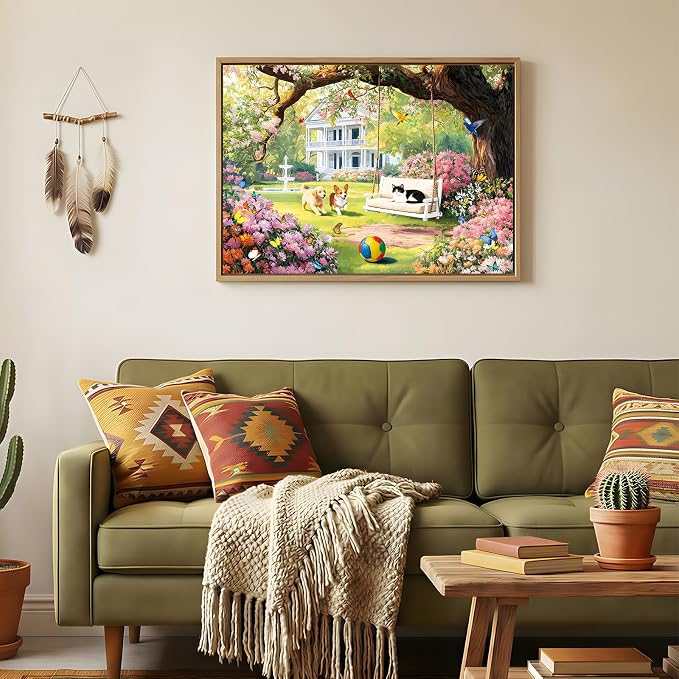 500 Piece Jigsaw Puzzle for Adults – Garden Animal Jigsaw Puzzles 500 Pieces, Cats Dog Flowers Puzzles for Adults 500 Pieces, Challenging Perdfect for Game Nights, 20.5 X 15 in