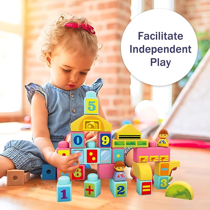 Baby Blocks, 34PCS Soft Building Blocks for Babies 12M+ | Soft Easy-Grip Blocks, Build Cars, Houses & Number Shapes, Colorful Puzzle Blocks, Early Learning Gift for Babies 12M+