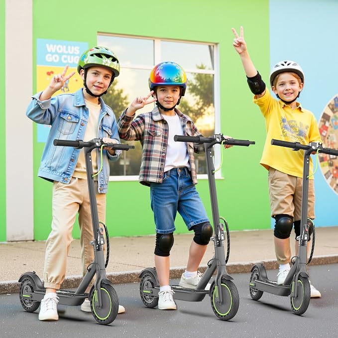 Electric Scooter for Kids Aged 6-10, 350W Motor, 19 Mph Speed & 15 Miles Range, 8.5" Solid Tires, Lightweight Foldable Scooter with Dual Braking System, Max Load 265LBS