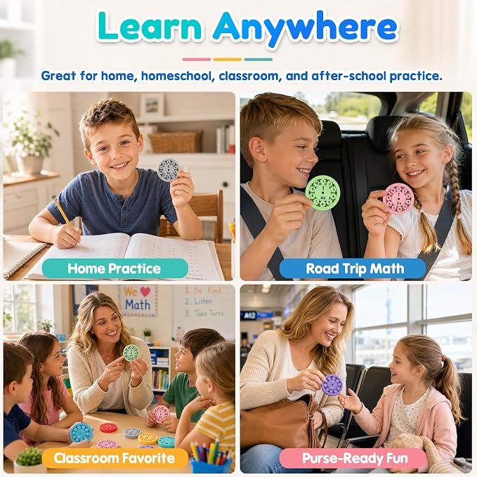 9 Pcs Math Fidget Spinners, Multiplication & Division Learning Toys for Kids, Hands-On Math Manipulatives Games for 3rd 4th Grade Classroom Must Haves, Teacher Supplies, Home School & Travel Prizes