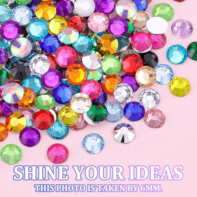 30000Pcs Resin Rhinestones for Crafting, Multicolor 2/3/4mm Flacktback Gems with 3Pcs B7000 Jewelry Glue, Bedazzling Crystal for DIY Crafts Clothing Tumblers Mugs Shoes Fabric Nail Art