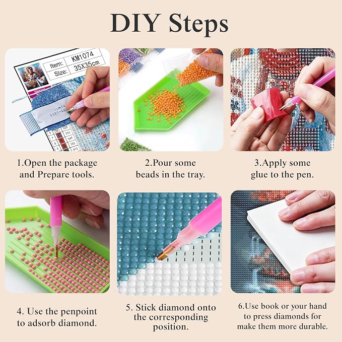 Slavic Woman Diamond Painting Kit for Adults, Traditional Flower Garland 5D Full Round Drill Diamond Art Beginners Canvas for Home Wall Decor, DIY Paint by Diamonds Dot Gem Craft13.8x13.8 Inch