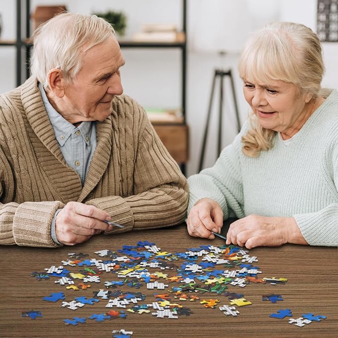 HUADADA Jigsaw Puzzles for Adults 1000 Pieces, Thanksgiving Dinner Interlock Perfectly Letter on Back No Dust, Home Decor Challenge Toy for Men Women Elders Seniors (27.5"x19.6"), 1:1 Poster