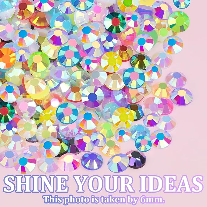 2 Boxes Jelly Rhinestones for Bedazzling, 24500Pcs 4mm&5mm Multicolor Flatback Resin Gems for Crafting, Bedazzler Kit with 3Pcs 10ml B7000 Jewelry Glue for DIY Crafts Tumblers Fabric Decor Nail Art